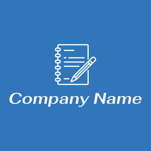 Notebook logo on a Curious Blue background - Abstrakt