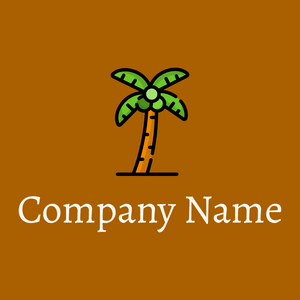 Coconut tree on a Tenne (Tawny) background - Essen & Trinken