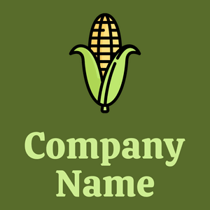 Corn logo on a Green Leaf background - Agricultura