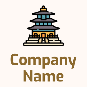 Temple of heaven logo on a Seashell background - Abstrait