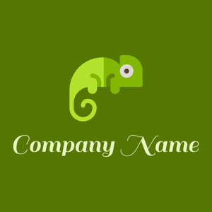 Pear Chameleon on a Olive background - Animais e Pets