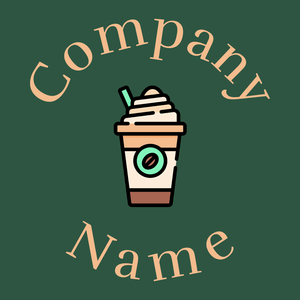 Iced coffee logo on a Te Papa Green background - Essen & Trinken