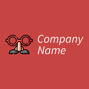 Glasses with mustache logo on a Grenadier background - Fashion & Beauty