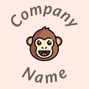 Monkey logo on a Misty Rose background - Tiere & Haustiere