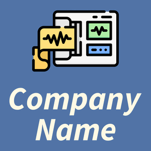 Electrocardiogram logo on a blue background - Médicale & Pharmaceutique