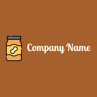 Peanut butter logo on a brown background - Agriculture
