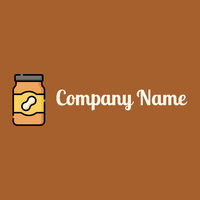 Peanut butter logo on a brown background - Landwirtschaft