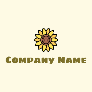 Sunflower logo on a Corn Silk background - Floral