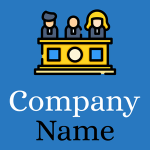 Jury logo on a Cerulean Blue background - Handel & Beratung