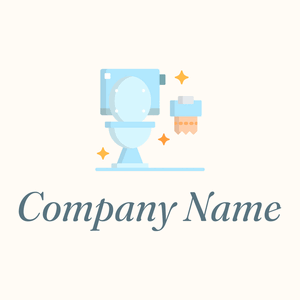 Toilet logo on a Floral White background - Construcción & Herramientas