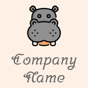 Hippo logo on a Seashell background - Animales & Animales de compañía