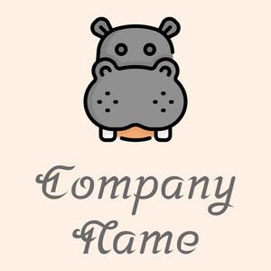 Hippo logo on a Seashell background - Tiere & Haustiere