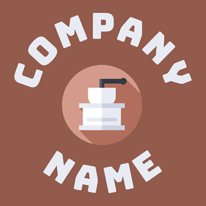 Coffee grinder logo on a Copper Rust background - Eten & Drinken