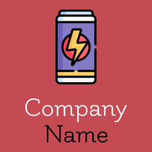 Energy drink logo on a Fuzzy Wuzzy Brown background - Food & Drink