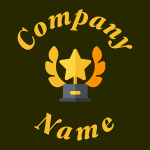 Golden Trophy on a Dark Green background - Abstracto