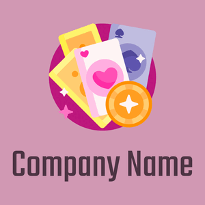Playing cards logo on a Can Can background - Entertainment & Arts