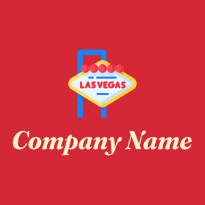 Las vegas logo on a Brick Red background - Entretenimento & Artes