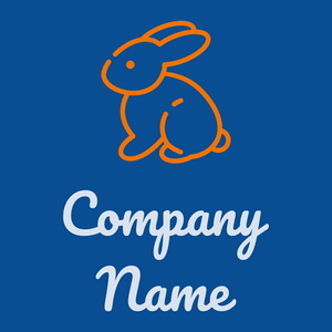 Easter bunny logo on a Dark Cerulean background - Tiere & Haustiere