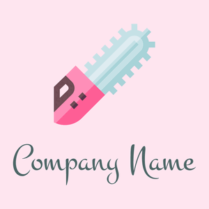 Chainsaw logo on a pink background - Bau & Werkzeuge