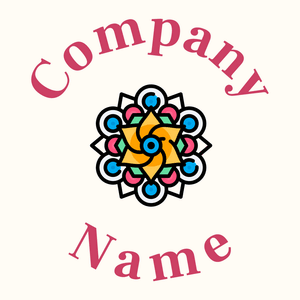 Rangoli logo on a Floral White background - Abstrakt