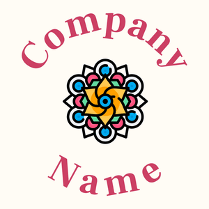 Rangoli logo on a Floral White background - Abstrait