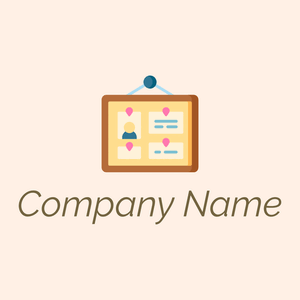 Corkboard logo on a Seashell background - Abstracto