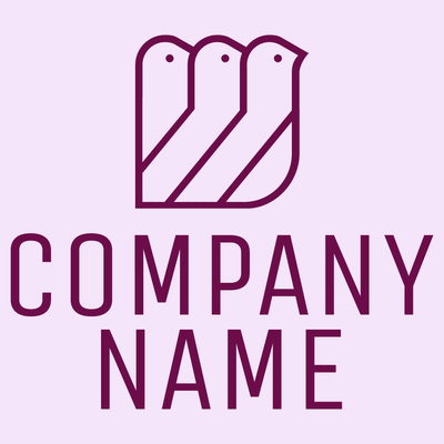 Logotipo de tres pájaros rosas - Animales & Animales de compañía Logotipo