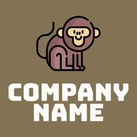 Monkey logo on a Cement background - Dieren/huisdieren