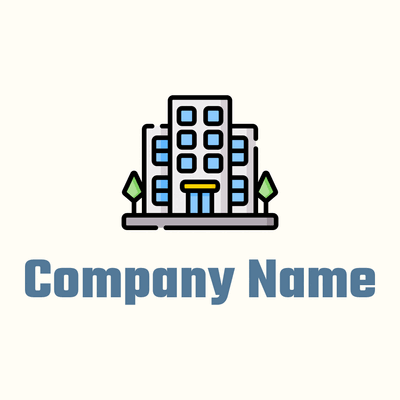 Office building logo on a Floral White background - Industrial