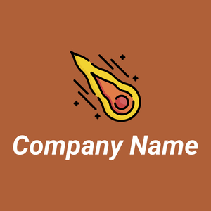 Comet logo on a Orange Roughy background - Abstrato