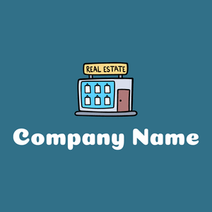 Real estate logo on a Astral background - Zakelijk & Consulting