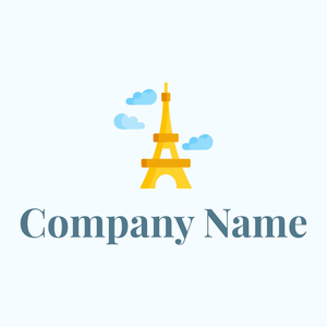 Eiffel tower logo on a Alice Blue background - Architektur