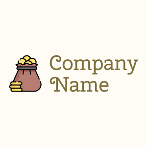 Money bag logo on a Floral White background - Negócios & Consultoria