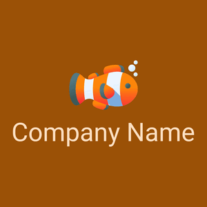 Dark Orange Clown fish on a Rust background - Divertissement & Arts