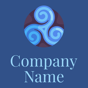 Triskele symbol logo on a Blue background - Religión