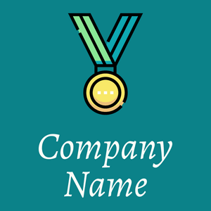 Medal logo on a Dark Cyan background - Abstracto