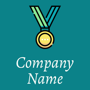 Medal logo on a Dark Cyan background - Abstrait