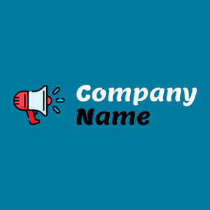 Megaphone logo on a Cerulean background - Comunicazioni