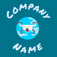 Drone logo on a Teal background - Computadora