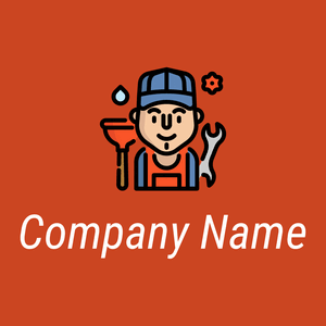 Plumber logo on a Chocolate background - Entreprise & Consultant