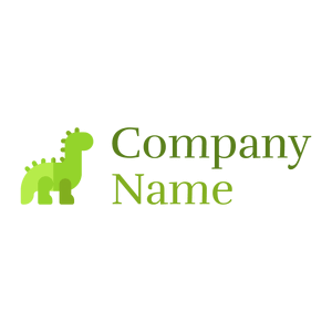 Yellow Green Dinosaur on a White background - Niños & Guardería