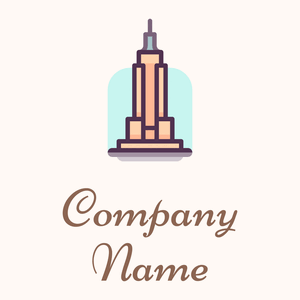Empire state building logo on a Seashell background - Domaine de l'architechture