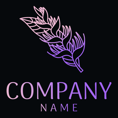 purple gradient branch logo - Floral