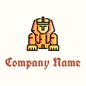 Outlined golden Sphinx logo on a Floral White background - Abstracto