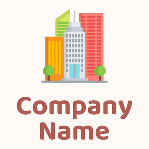 Skyscraper logo on a Seashell background - Arquitectura