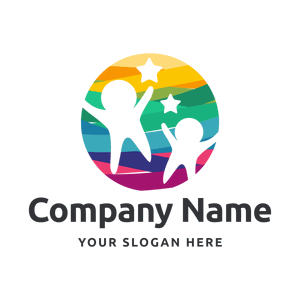 colorful happy children logo - Comunidad & Sin fines de lucro