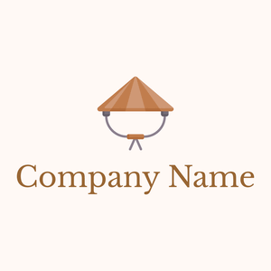 Asian hat logo on a Seashell background - Abstrakt