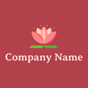 Lotus logo on a Chestnut background - Floral