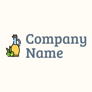 Olive oil logo on a Floral White background - Landbouw