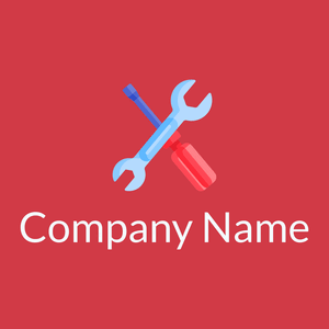 Repair tools logo on a Persian Red background - Costruzioni & Strumenti